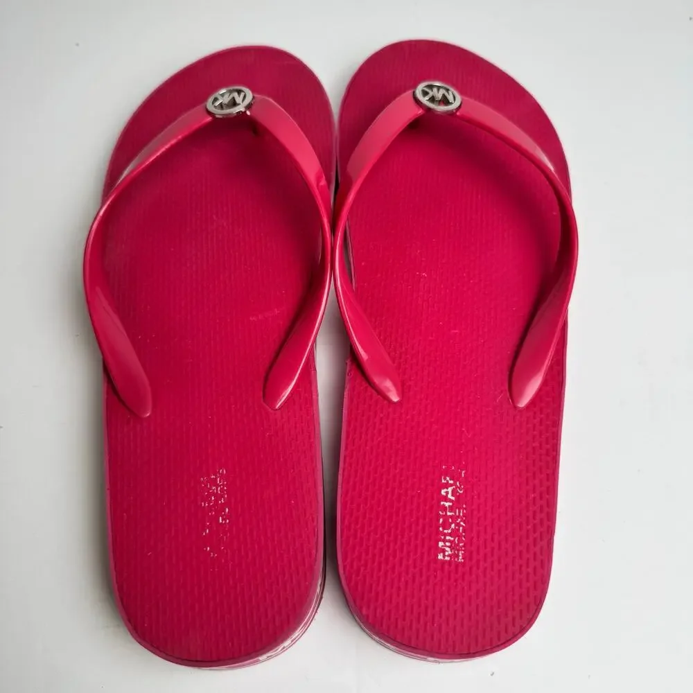 Michael Kors MK Pink Platform Flip Flops Rubber Thong Sandals Women’s No Size